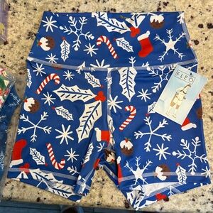 Fleo Blue Bright Merry workout/gymnastics/tumbling shorts